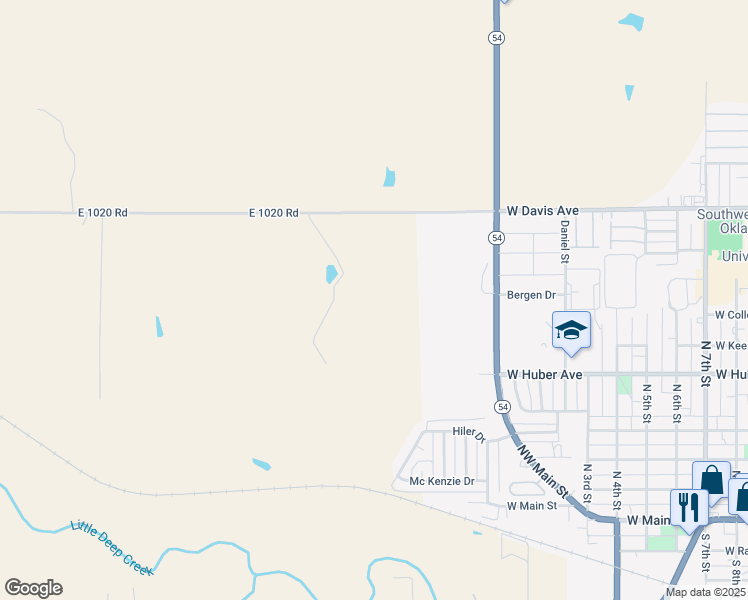 map of restaurants, bars, coffee shops, grocery stores, and more near in Weatherford