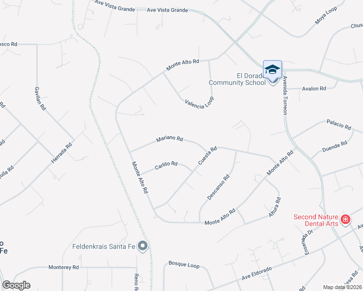 map of restaurants, bars, coffee shops, grocery stores, and more near 7 Mariano Road in Santa Fe