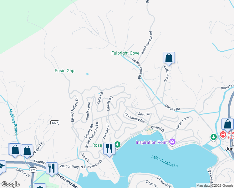 map of restaurants, bars, coffee shops, grocery stores, and more near 522 Kilgore Road in Waynesville