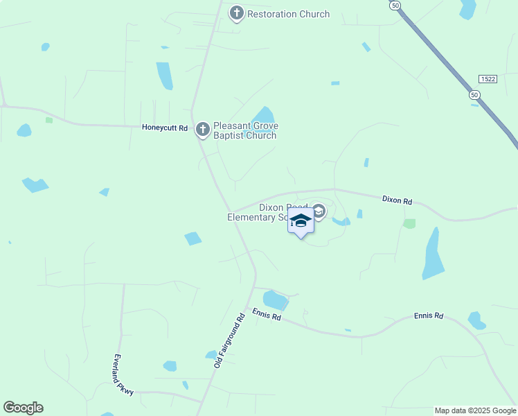 map of restaurants, bars, coffee shops, grocery stores, and more near 18 Pawnee Place in Johnston County