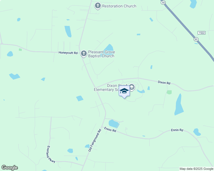 map of restaurants, bars, coffee shops, grocery stores, and more near 18 Pawnee Place in Johnston County