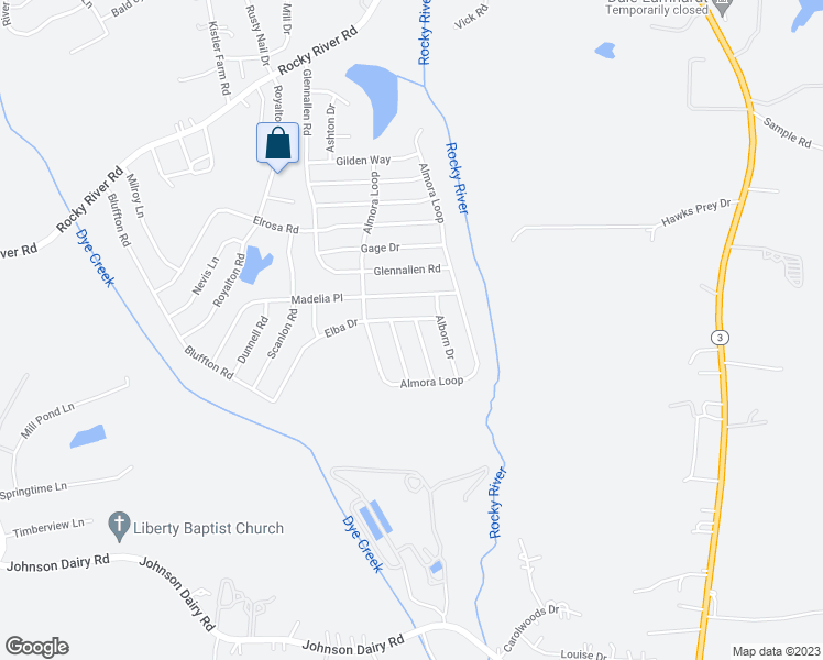 map of restaurants, bars, coffee shops, grocery stores, and more near 104 Renville Place in Mooresville