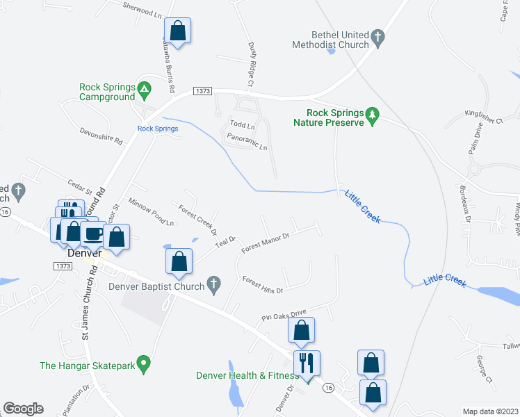 map of restaurants, bars, coffee shops, grocery stores, and more near 3984 Oakstone Place in Denver