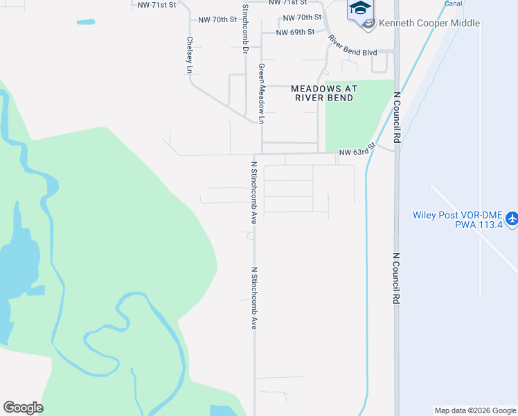 map of restaurants, bars, coffee shops, grocery stores, and more near 6101 North Stinchcomb Avenue in Oklahoma City