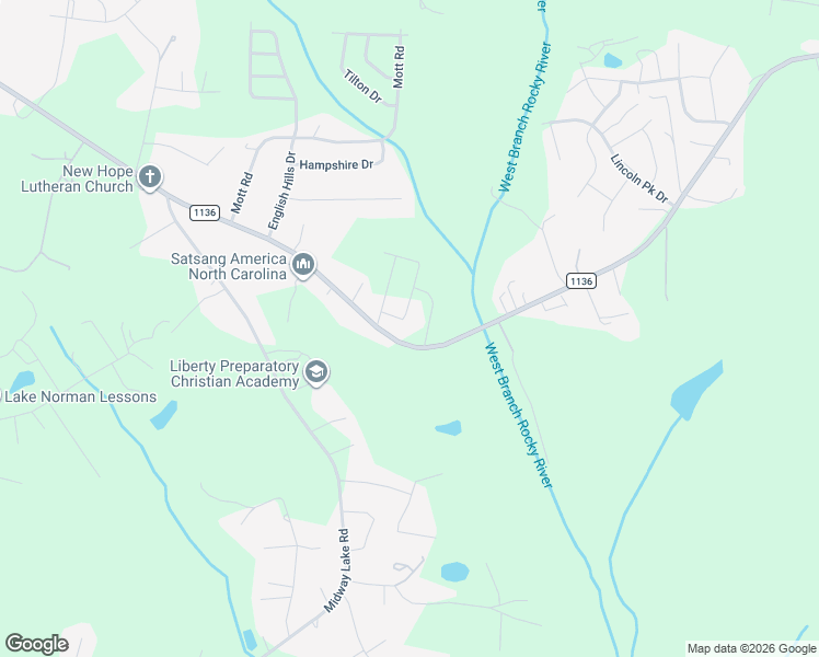 map of restaurants, bars, coffee shops, grocery stores, and more near 459 Faith Road in Mooresville