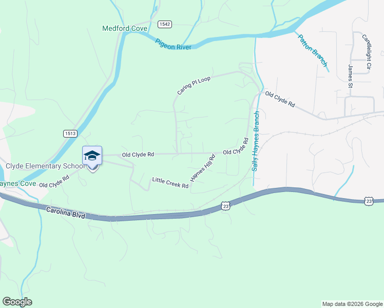map of restaurants, bars, coffee shops, grocery stores, and more near 4736 Old Clyde Road in Clyde