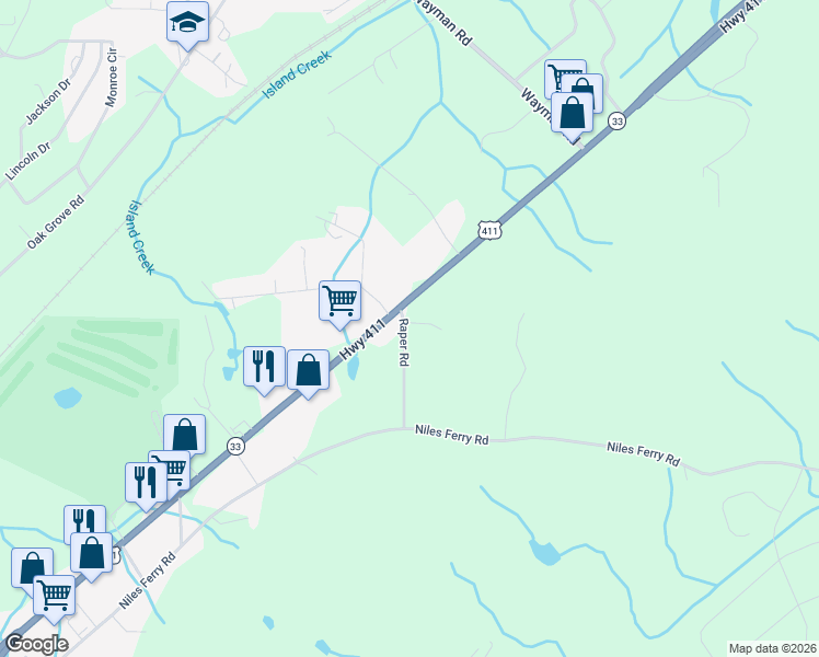 map of restaurants, bars, coffee shops, grocery stores, and more near 230 Raper Road in Madisonville