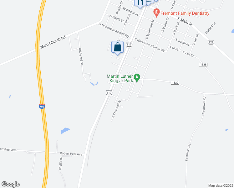 map of restaurants, bars, coffee shops, grocery stores, and more near 815 South Martin Street in Fremont