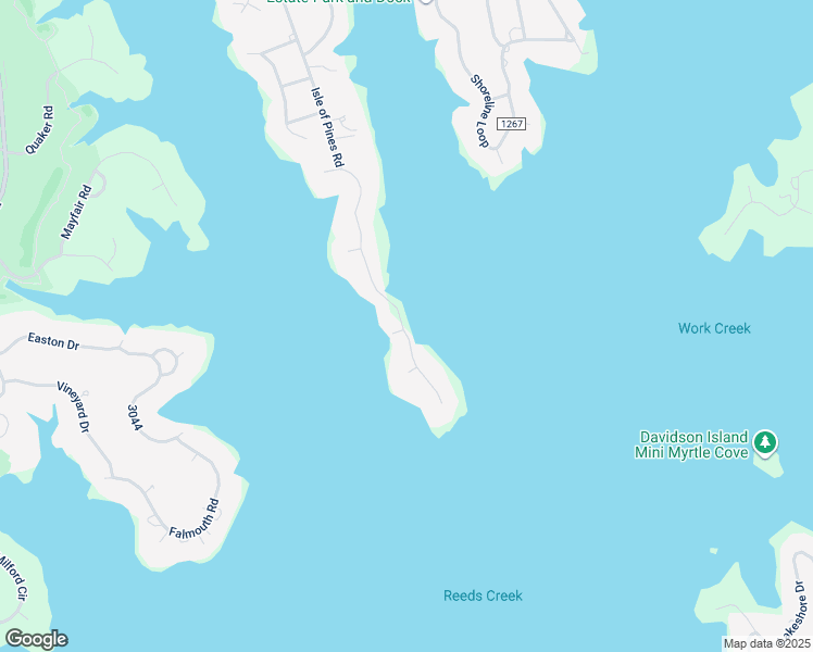 map of restaurants, bars, coffee shops, grocery stores, and more near Isle of Pines Road in Mooresville