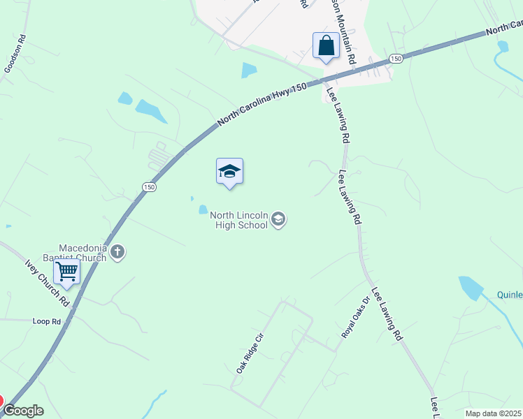 map of restaurants, bars, coffee shops, grocery stores, and more near 2737 Lee Lawing Road in Lincolnton