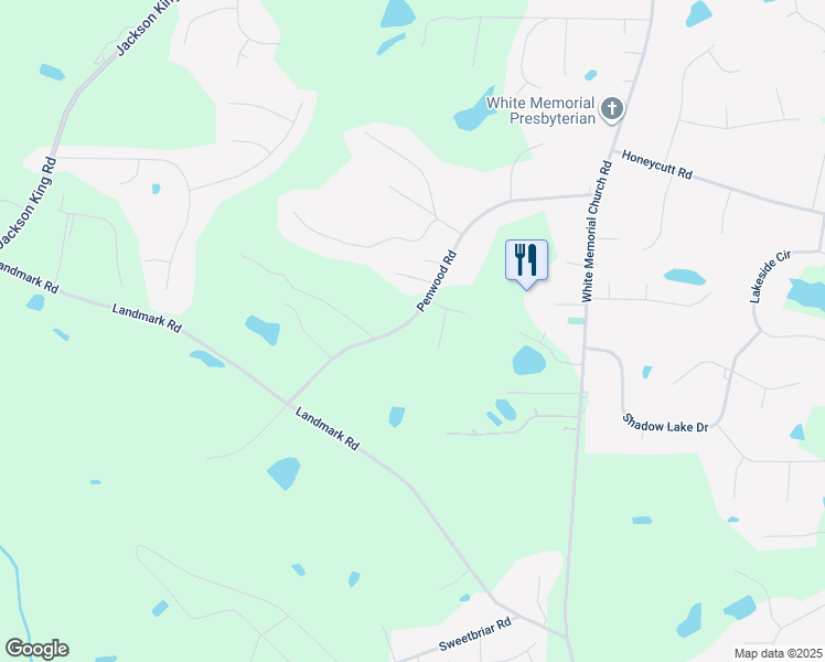 map of restaurants, bars, coffee shops, grocery stores, and more near 505 Penwood Road in Johnston County