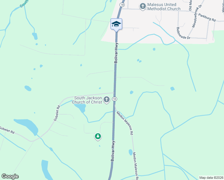 map of restaurants, bars, coffee shops, grocery stores, and more near 797 Bolivar Highway in Jackson