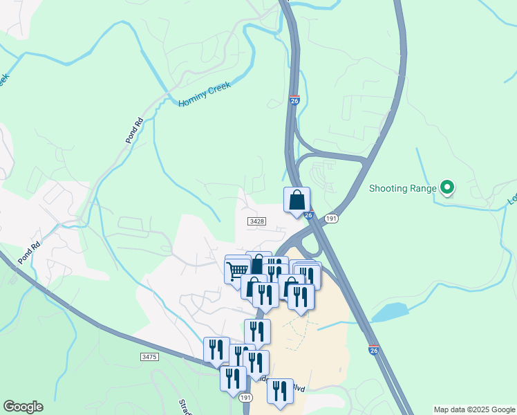 map of restaurants, bars, coffee shops, grocery stores, and more near 33 Rocky Ridge Road in Asheville
