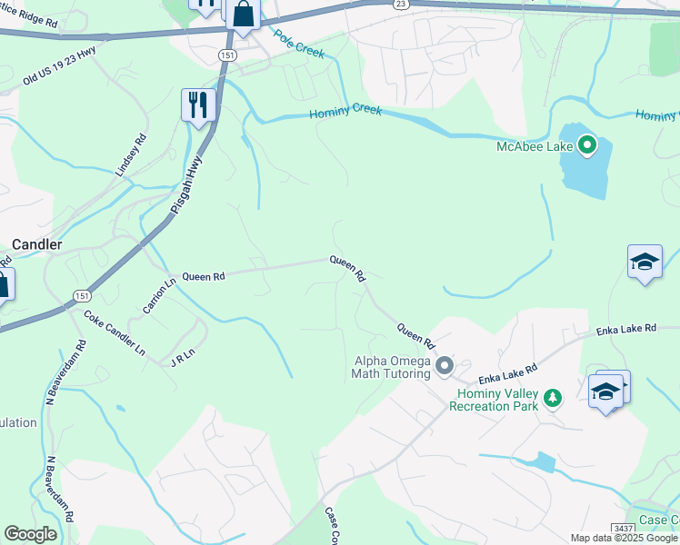 map of restaurants, bars, coffee shops, grocery stores, and more near 4 Dynasty Lane in Candler