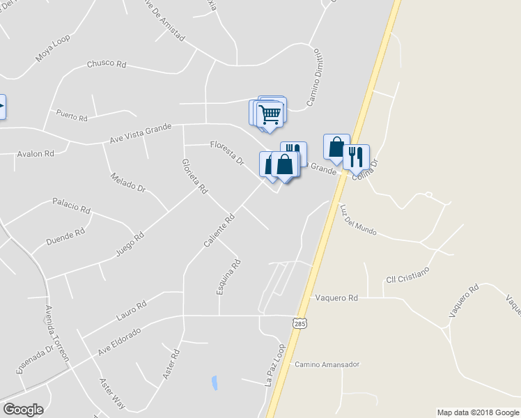 map of restaurants, bars, coffee shops, grocery stores, and more near 3 Caliente Place in Santa Fe