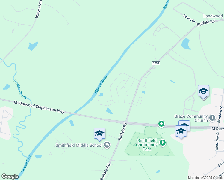 map of restaurants, bars, coffee shops, grocery stores, and more near 368 Sturgeon Street in Smithfield