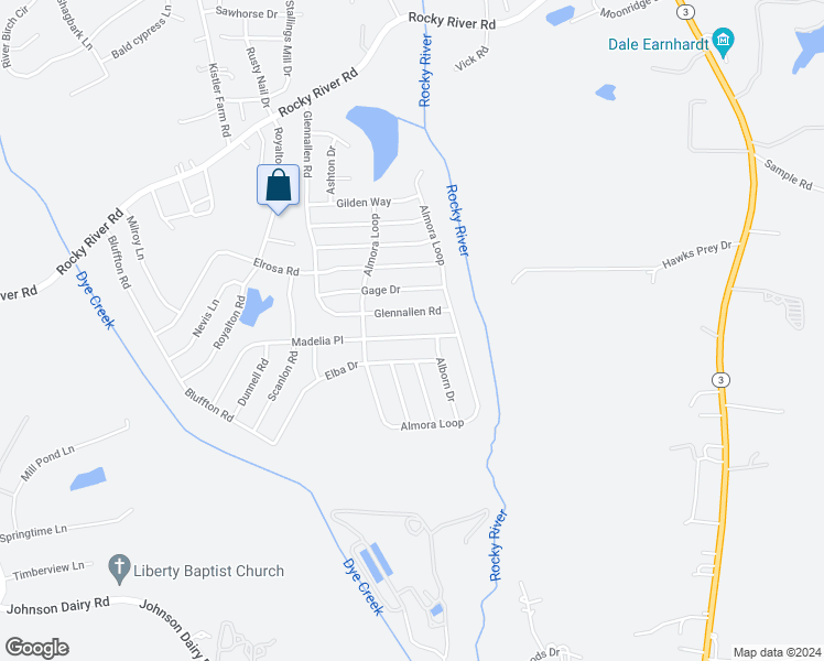 map of restaurants, bars, coffee shops, grocery stores, and more near 247 Madelia Place in Mooresville