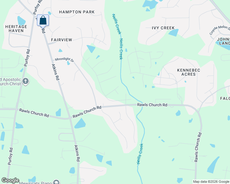 map of restaurants, bars, coffee shops, grocery stores, and more near 2424-2568 Rawls Church Road in Fuquay Varina