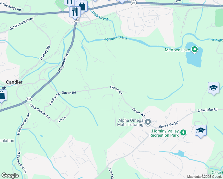 map of restaurants, bars, coffee shops, grocery stores, and more near 4 Dynasty Lane in Candler