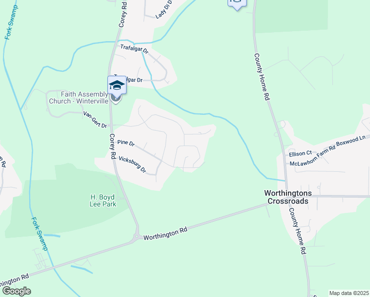 map of restaurants, bars, coffee shops, grocery stores, and more near 2144 Tulls Cove Road in Winterville