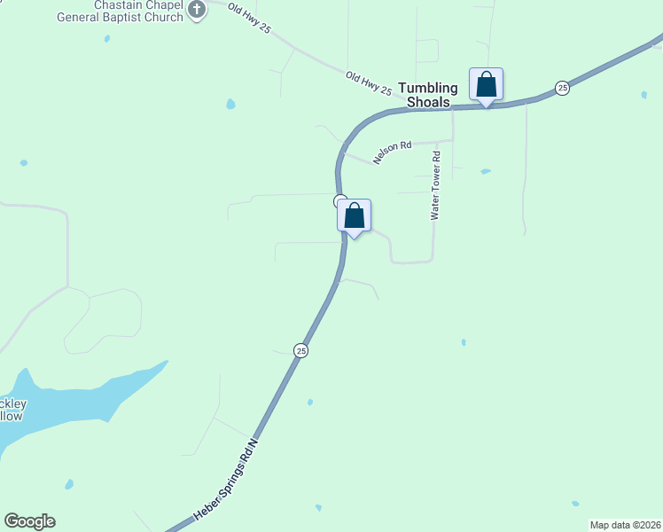 map of restaurants, bars, coffee shops, grocery stores, and more near 1901 Heber Springs Road North in Tumbling Shoals