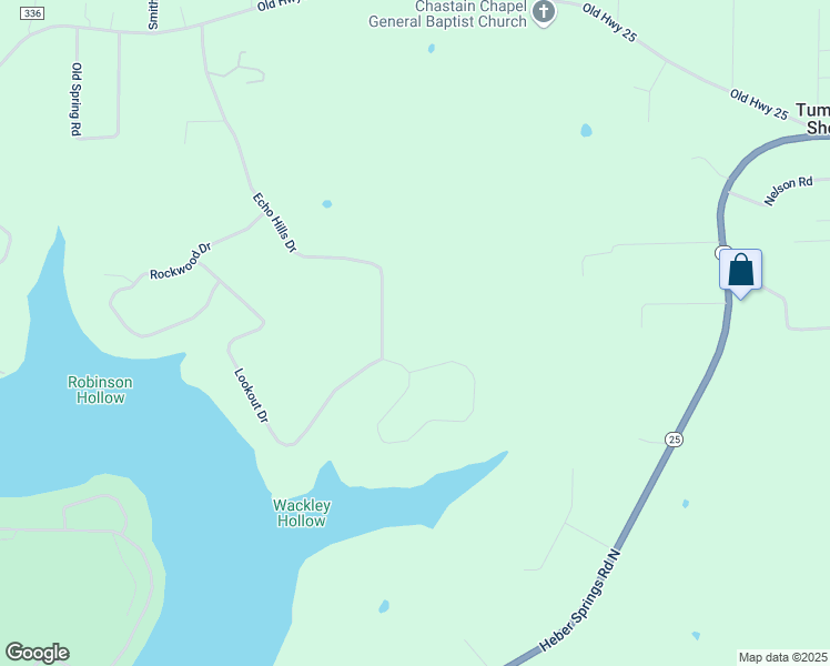 map of restaurants, bars, coffee shops, grocery stores, and more near 345 Hilltop Drive in Tumbling Shoals