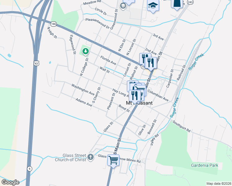 map of restaurants, bars, coffee shops, grocery stores, and more near 213 Hay Long Avenue in Mount Pleasant