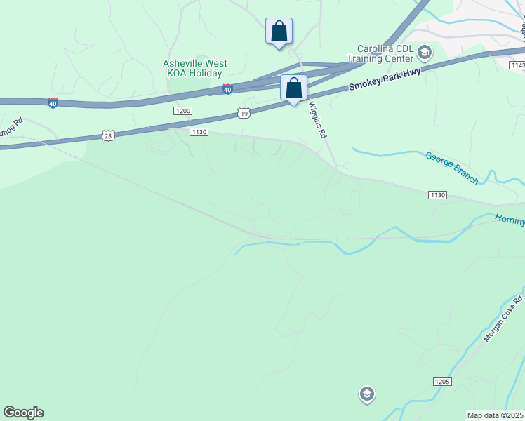 map of restaurants, bars, coffee shops, grocery stores, and more near 25 O'Malley Drive in Candler