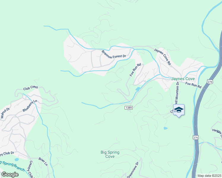 map of restaurants, bars, coffee shops, grocery stores, and more near 285 Private Cove in Waynesville