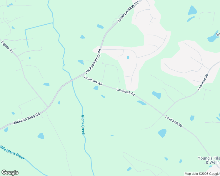 map of restaurants, bars, coffee shops, grocery stores, and more near 212 Landmark Road in Johnston County