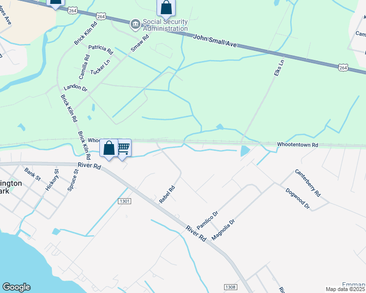 map of restaurants, bars, coffee shops, grocery stores, and more near 1302 Washington Street in Washington
