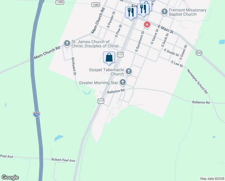 map of restaurants, bars, coffee shops, grocery stores, and more near 803 South Martin Street in Fremont