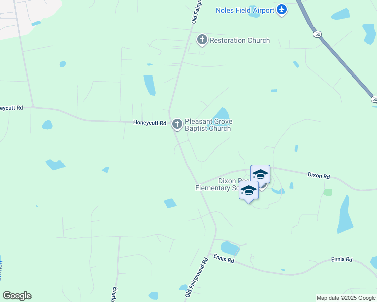 map of restaurants, bars, coffee shops, grocery stores, and more near 50 Kenneth Lane in Johnston County