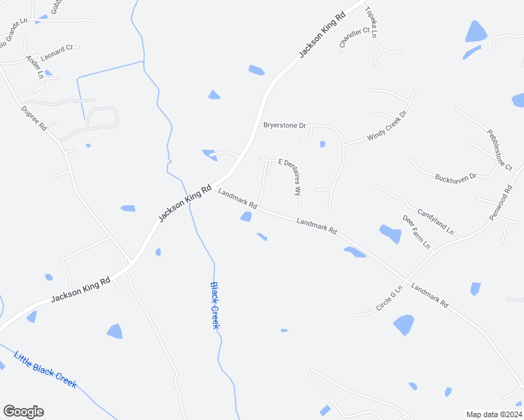 map of restaurants, bars, coffee shops, grocery stores, and more near 212 Landmark Road in Willow Spring