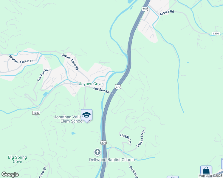 map of restaurants, bars, coffee shops, grocery stores, and more near 46 Clearwater Drive in Waynesville