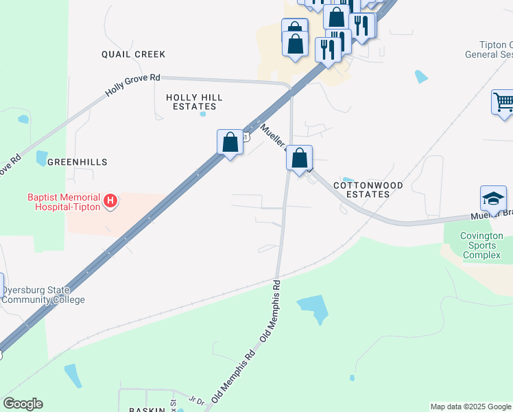 map of restaurants, bars, coffee shops, grocery stores, and more near 28 Smithville Trailer Park in Covington