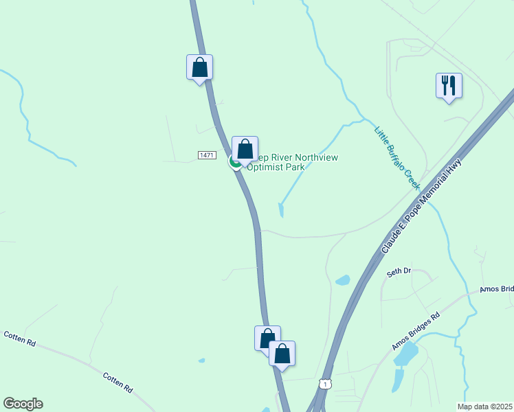 map of restaurants, bars, coffee shops, grocery stores, and more near 3330 Hawkins Avenue in Sanford