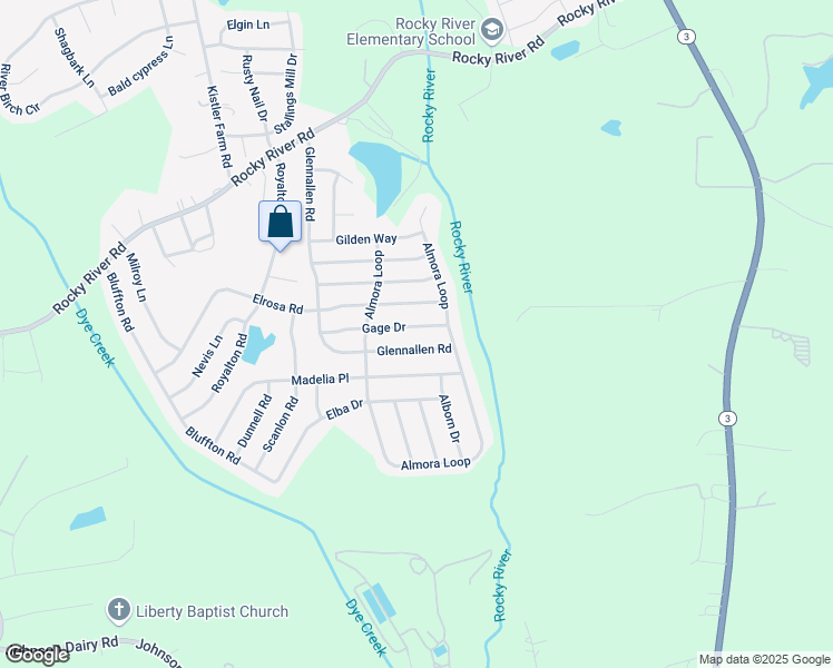 map of restaurants, bars, coffee shops, grocery stores, and more near 156 Gage Drive in Mooresville
