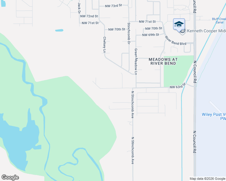 map of restaurants, bars, coffee shops, grocery stores, and more near 6205 North Stinchcomb Avenue in Oklahoma City