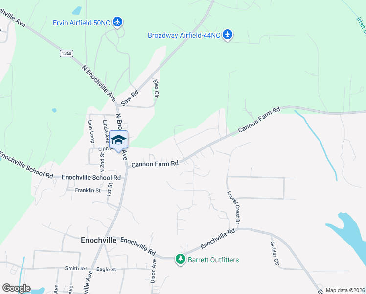 map of restaurants, bars, coffee shops, grocery stores, and more near 2012 Biltmore Avenue in China Grove
