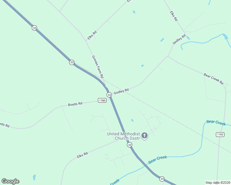 map of restaurants, bars, coffee shops, grocery stores, and more near 33 Godley Road in Chocowinity