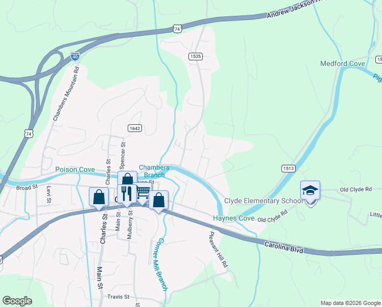 map of restaurants, bars, coffee shops, grocery stores, and more near 11 Lakeview St in Clyde