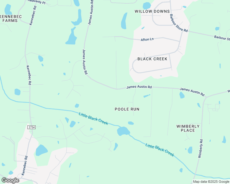 map of restaurants, bars, coffee shops, grocery stores, and more near 7690 James Austin Road in Wake County