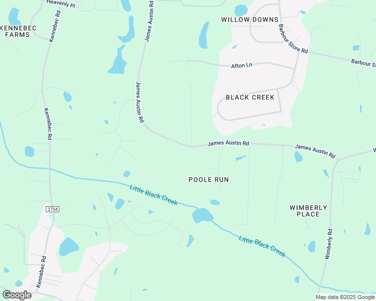 map of restaurants, bars, coffee shops, grocery stores, and more near 7690 James Austin Road in Wake County