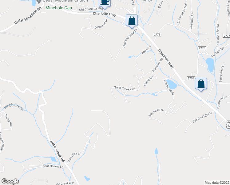 map of restaurants, bars, coffee shops, grocery stores, and more near 34 Twin Creeks Road in Fairview