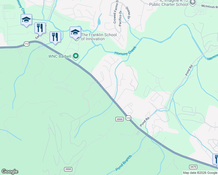 map of restaurants, bars, coffee shops, grocery stores, and more near 194 Sardis Road in Asheville