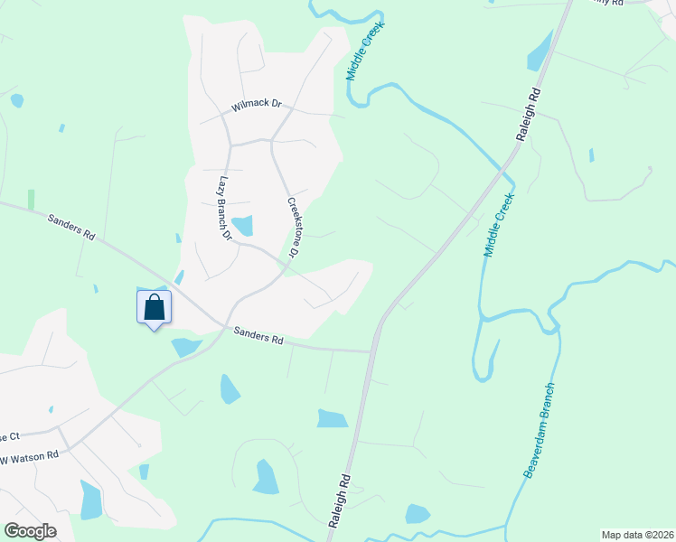 map of restaurants, bars, coffee shops, grocery stores, and more near 309 Lazy Branch Drive in Benson