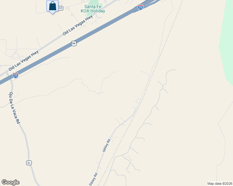 map of restaurants, bars, coffee shops, grocery stores, and more near 16 End of the Trail Road in Santa Fe