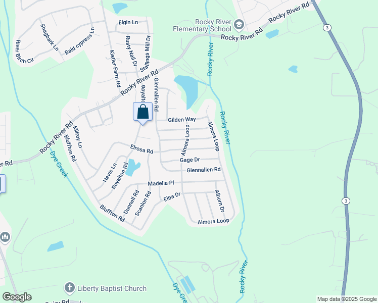 map of restaurants, bars, coffee shops, grocery stores, and more near 232 Elrosa Road in Mooresville