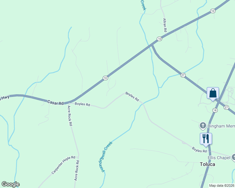 map of restaurants, bars, coffee shops, grocery stores, and more near 224 Boyles Road in Lawndale